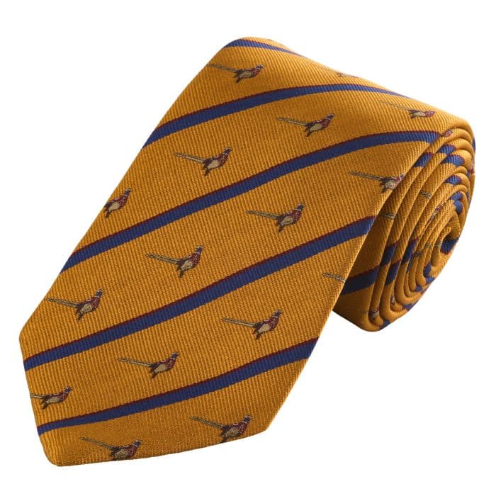 Gold Stripe Pheasant Club Tie