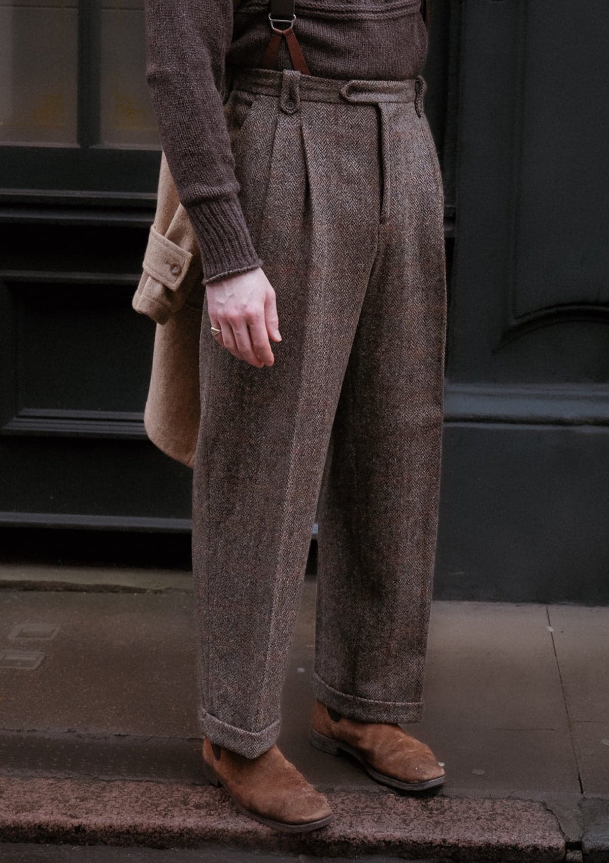 Edison Gene Harris Tweed Trousers — Brown Check